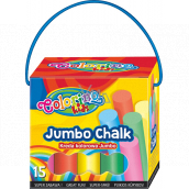 Colorino Jumbo Chalk Sidewalk Kreidebox mit Griff 8 Farben 15 Stück