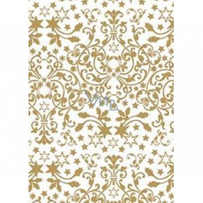 Ditipo Geschenkpapier 70 x 500 cm Weißgold Sterne und Ornamente