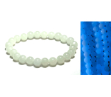 Jade Luminois Light Phosphoreszierend, blaues Leuchten im Dunkeln, Armband elastisch Naturstein, Perle 8 mm / 16 - 17 cm