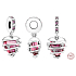 Charm Sterling Silber 925 Rosa Muranoglas Herz, Liebesarmband Anhänger