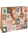 Nekupto Geschenkpapierbeutel mit Prägung 30 x 23 x 12 cm Weihnachts-Adventskalender