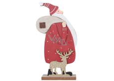 Weihnachtsmann aus Holz mit Tasche 12,5 x 23,5 cm