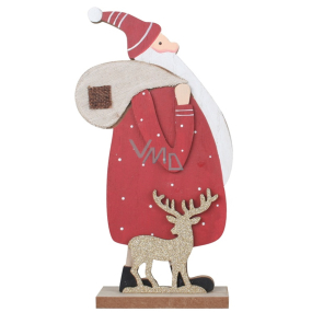 Weihnachtsmann aus Holz mit Tasche 12,5 x 23,5 cm