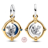 Charms Sterling Silber 925 Disney Mickey Mouse & Minnie Mouse, rotierender Mond, Anhänger Armband