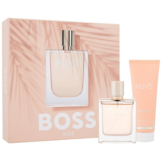 Hugo Boss Alive Eau de Parfum 50 ml + Körperlotion 75 ml, Geschenkset für Frauen