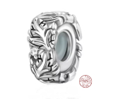 Charme Sterling Silber 925 Blättchen, Perle auf Armband Natur