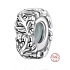 Charme Sterling Silber 925 Blättchen, Perle auf Armband Natur