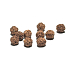 Rudraksha natürliche Perle 7 mm, 10 Stück