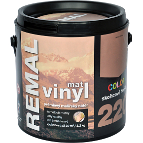 REMAL Vinyl Color mat waschbare Farbe für Wände, 220 zimtbraun, 3,2 kg
