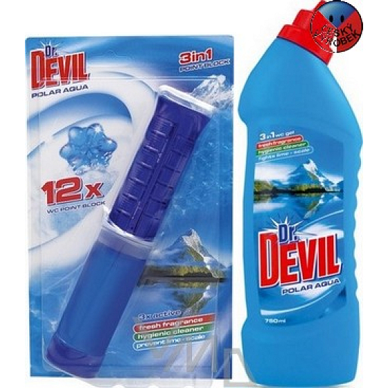 DR. Devil Polar Aqu Toilettenpunktblock 75 ml + Dr. Devil Polar Aqua Flüssigreiniger 750 ml