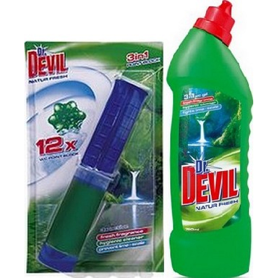 Dr. Dr. Devil Natur Fresh Point Block 75 ml + Dr. Devil Natur Fresh Flüssigreiniger 750 ml