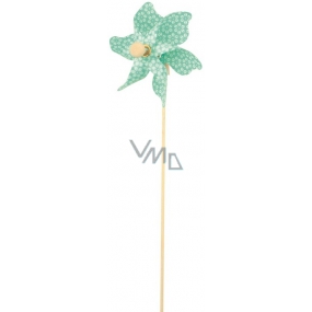 Windrad mit Blüten türkis 9 cm + Spieße 1 Stück