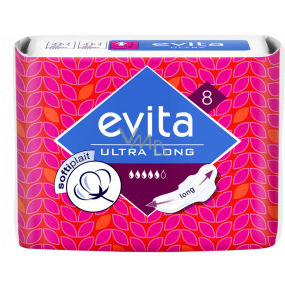 Evita Ultra Long Softiplait Damenbinden mit Flügeln 8 Stück