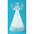 Glas Engel mit farbigem Rock weiß 10 cm