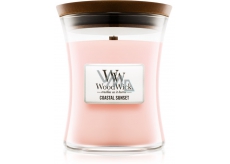 WoodWick Coastal Sunset - Duftkerze Küstensonnenuntergang mit Holzdocht und Deckel Glas klein 85 g