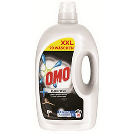 Omo Black Frisches Gel zum Waschen, schwarze Wäsche 70 Dosen 4,9 l