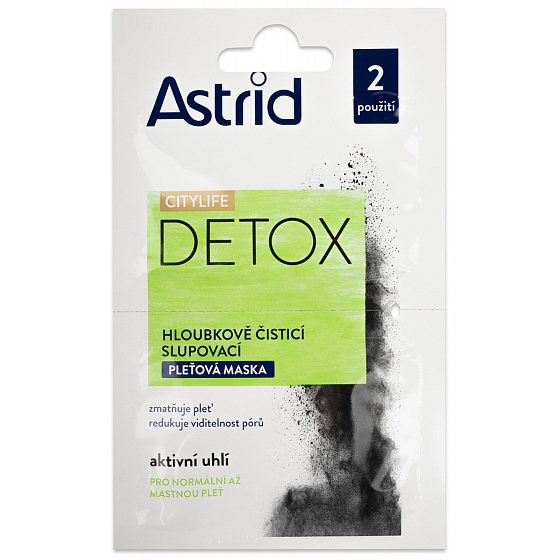Astrid Citylife Detox Tiefenreinigende Peeling-Gesichtsmaske für normale bis fettige Haut 2 x 8 ml