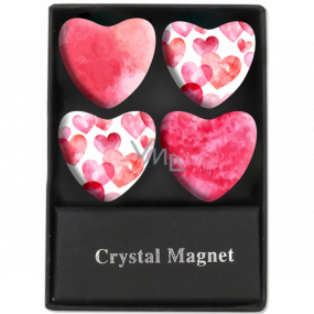 Albi Kristall Magnete Rosa Herz 4 Stück
