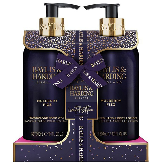 Baylis & Harding Mulberry Fizz Handseife 300 ml + Hand- und Körperlotion 300 ml, Kosmetikset für Damen