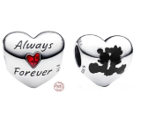 Charm Sterling Silber 925 Disney Mickey Mouse und Minnie Mouse - Herz - Für immer, Perle am Armband Liebe