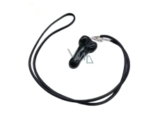 Obsidian Penis amulet pro plodnost, přívěsek přírodní kámen ručně broušený 3 cm, kámen záchrany