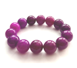 Sugilit náramek elastický přírodní kámen, kulička 16 mm / 16 - 17 cm, Láska • Moudrost • Pravda