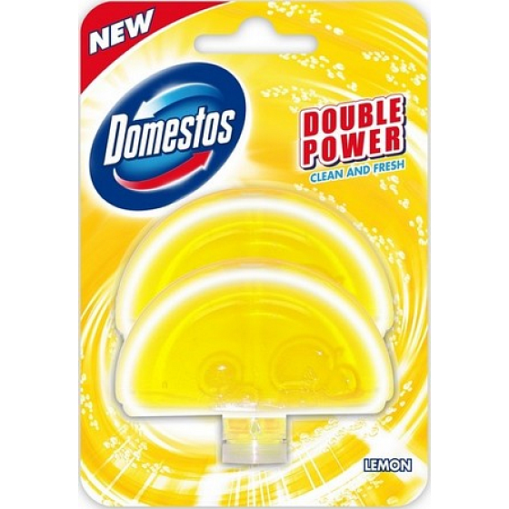 Domestos Double Power Clean und Fresh Lemon Wc Flüssigkeitsblock Nachfüllung 2 x 60 ml