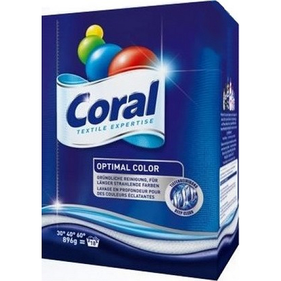Coral Optimal Color Waschpulver für farbige Wäsche 18 Dosen von 896 g