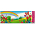 Fensterfolie ohne Kleber Landschaft mit Regenbogen und Tulpe 60 x 22,5 cm 1 Stück