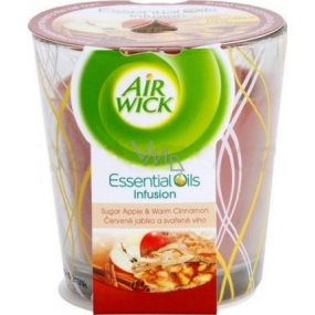 Air Wick Ätherische Öle Infusion Roter Apfel & Glühwein Duftkerze in Glas 105 g
