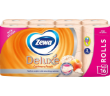 Zewa Deluxe Aqua Tube Kaschmir Pfirsich parfümiertes Toilettenpapier 3-lagig 150 Stück 16 Stück, Rolle, die abgewaschen werden kann