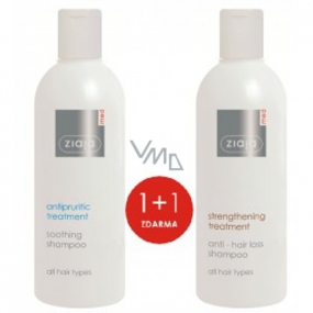 Ziaja Med Anti-Haarausfall-Shampoo für Haare 300 ml + beruhigendes Anti-Juckreiz-Shampoo 300 ml, Duopack