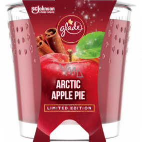 Glade Arctic Apple Pie mit dem Duft von nach Apfel, Zimt und Muskatnuss duftenden Kerzen in einem Glas, Brenndauer bis zu 32 Stunden 129 g