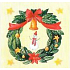 Nekupto Weihnachtsgeschenkkarten Grüner Kranz und Schneemann 6,5 x 6,5 cm 6 Stück