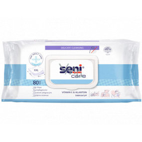 Seni Care Vitamin E und Allantoin Intim-Feuchttücher für Erwachsene und Kinder 30 x 20 cm 80 Stück