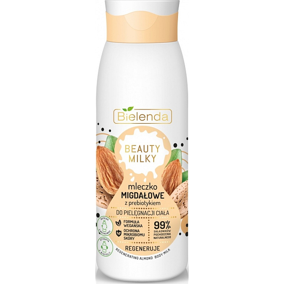 Bielenda Beauty Milky Mandelmilch mit Probiotika regenerierende Körperlotion 400 ml
