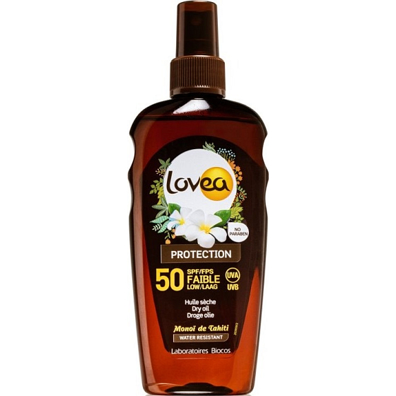 Lovea Bio SPF50 wasserfestes Sonnenschutz-Trockenölspray 200 ml