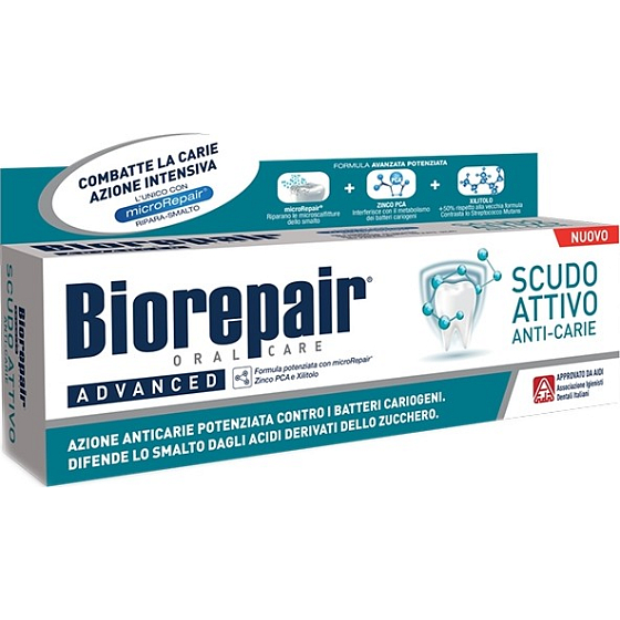 Biorepair Advanced Active Shield Zahnpasta für empfindliche Zähne 75 ml