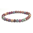 Jaspis / Regalit Imperial Meeressediment türkis lila Armband elastisch gemischtes Mineral, Kugel 6 mm / 16 - 17 cm