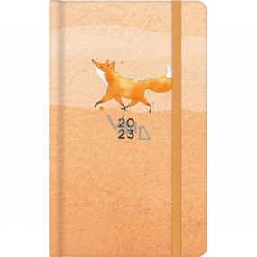 Albi Pocket Diary 2023 mit Gummiband Fox 15 x 9,5 x 1,3 cm