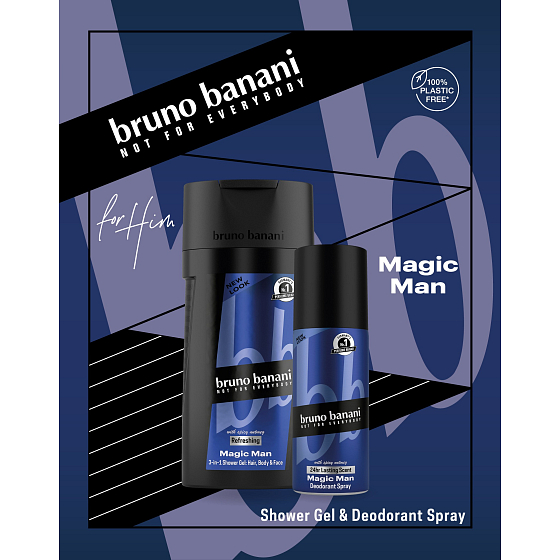 Bruno Banani Magic Deodorant Spray 150 ml + Duschgel 250 ml, Kosmetikset für Männer