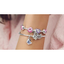 Charme Sterling Silber 925 Stiefmütterchen rosa, Stopper, Clip Perle für Armband Natur