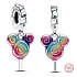 Charm Sterling Silber 925 Disney Mickey/Minnie Mouse Lolly Head, Anhänger für Filmarmband