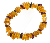 Baltischer Bernsteinarmband, gehackt, honigfarben + dunkel, 16 - 17 cm, Weisheit - Gesundheit - Freundlichkeit