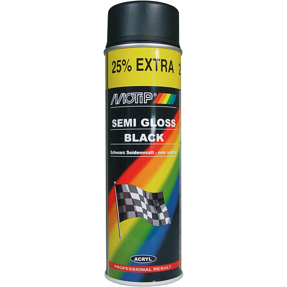 Motip 04001 Spray, universelle Autolack, schwarz halbglänzend, 500 ml