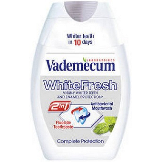 Vademecum White Fresh 2 in 1 Zahnpasta und Mundwasser in einem 75 ml