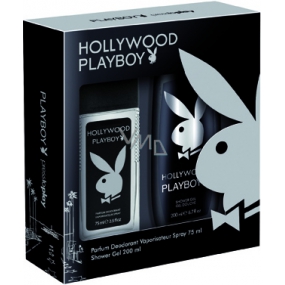 Playboy Hollywood parfümiertes Deodorantglas für Männer 75 ml + Duschgel 200 ml, Kosmetikset
