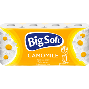 Big Soft toaletní papír Kamille, 8 rolí, 16,5 m role Big Soft toaletní papír Kamille, 8 rolí, 16,5 m role