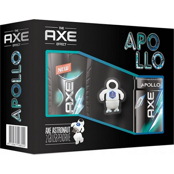 Axe Apollo Deodorant Spray 150 ml + Duschgel 250 ml + USB Astronaut 2 GB, Kosmetikset