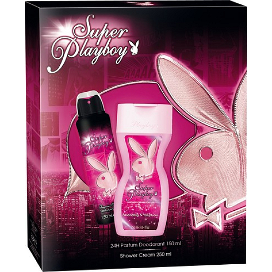 Playboy Super Playboy für ihr Deo-Spray 150 ml + Duschgel 250 ml, Kosmetikset